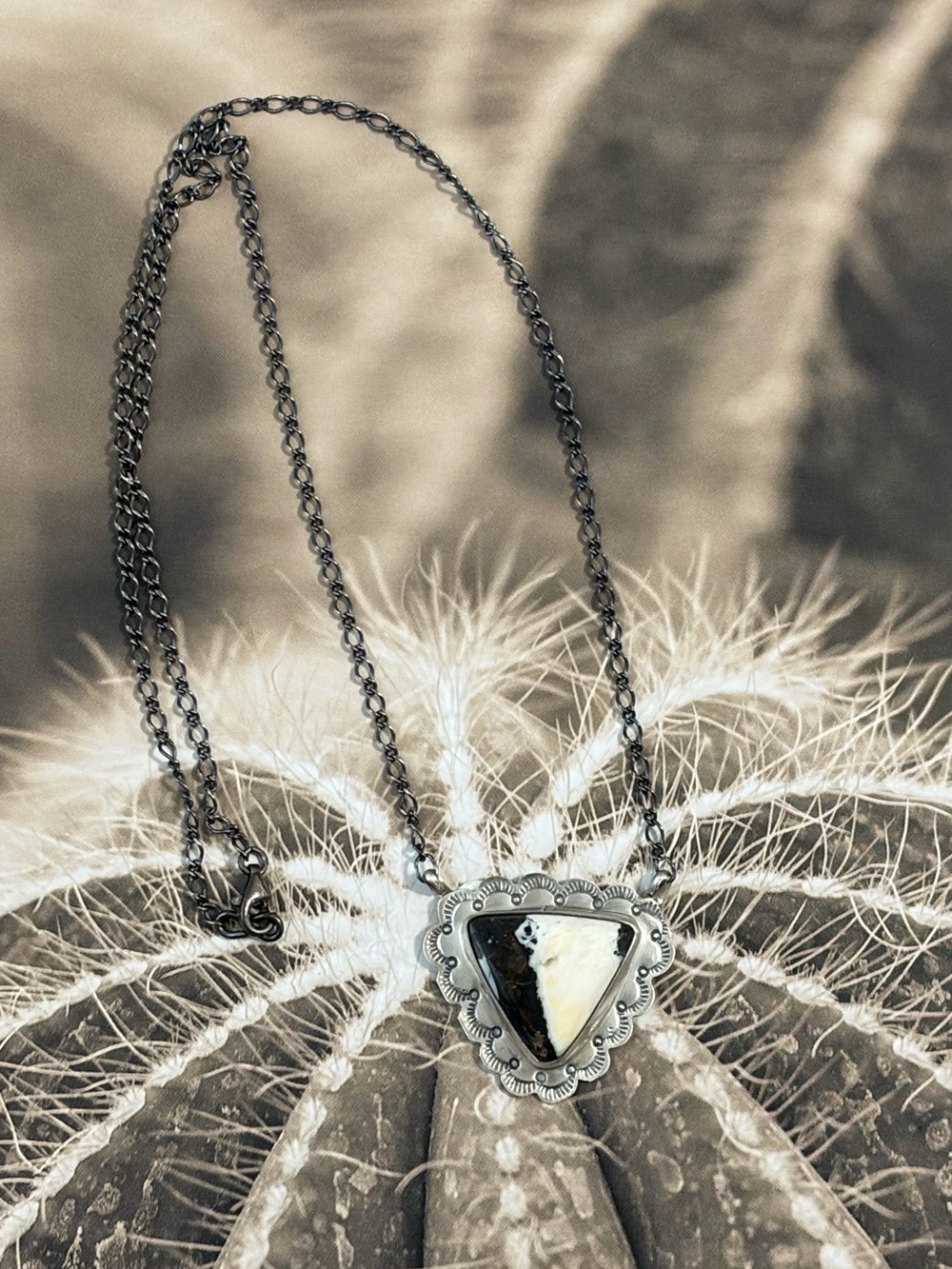 Navajo Scott Skeets White Buffalo Necklace